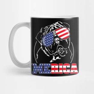 Proud Pug American Flag Merica patriotic dog Mug